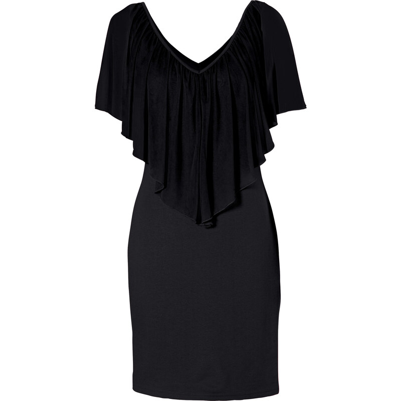 BODYFLIRT boutique Kleid/Sommerkleid kurzer Arm in schwarz von bonprix