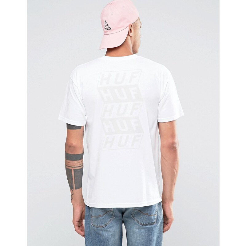 HUF - Spacer - T-Shirt mit Rücken-Print - Weiß