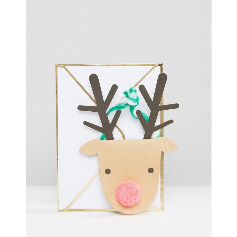 Meri Meri - Reindeer - Weihnachtskarte - Mehrfarbig