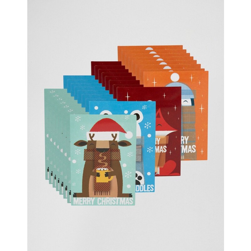 Paperchase - Weihnachtskarten im 32er Pack - Mehrfarbig