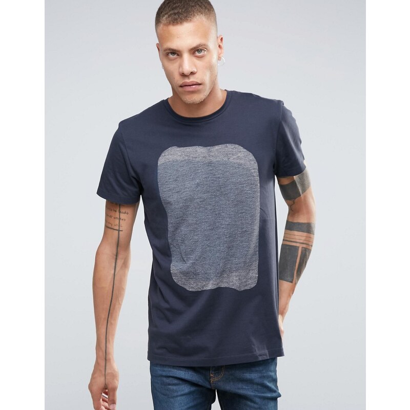 ADPT - T-Shirt mit Rundhalsausschnitt und Grafikprint - Marineblau