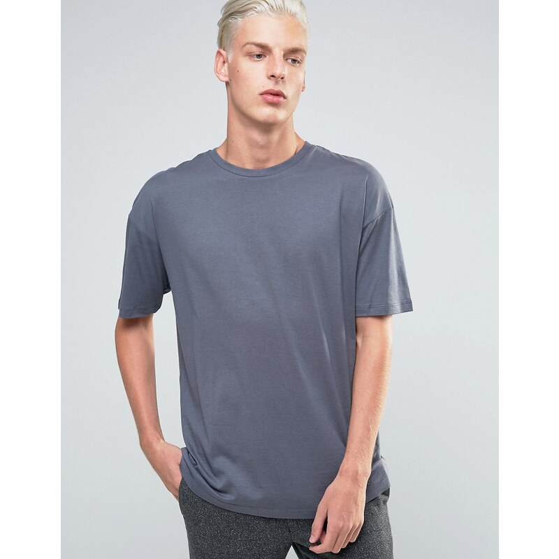 ADPT - T-Shirt mit Rundhalsausschnitt in kastenförmiger Passform - Marineblau