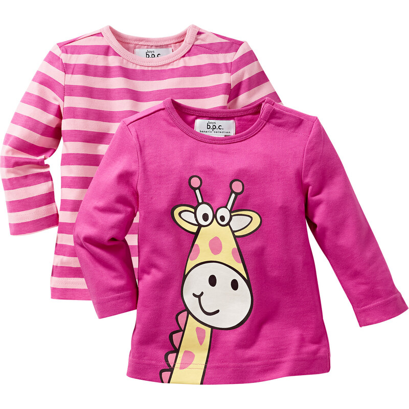 bpc bonprix collection Baby Langarmshirt (2er-Pack) Bio-Baumwolle in pink für Damen von bonprix