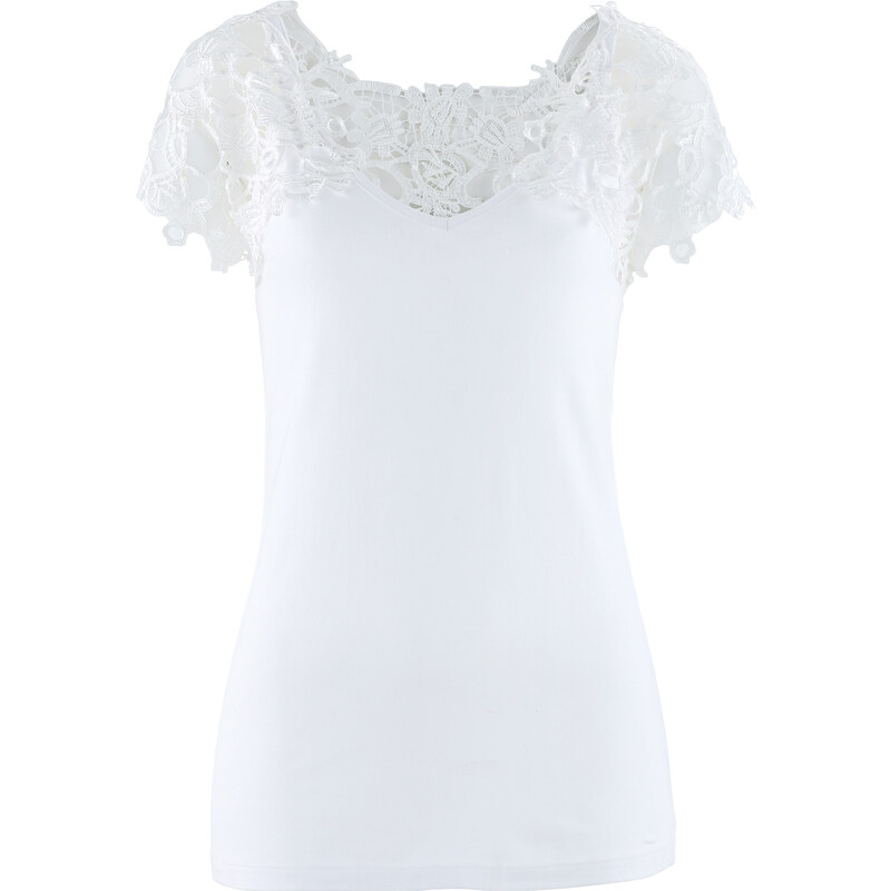 bpc selection Kurzärmliges Shirt kurzer Arm in weiß für Damen von bonprix
