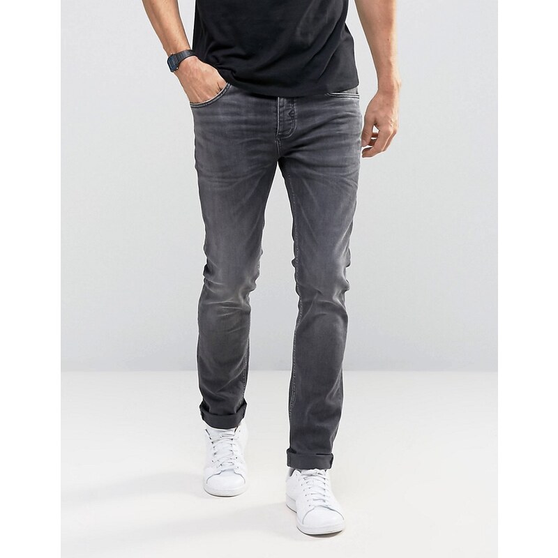 Selected Homme - Enge Jeans mit Stretchanteil - Grau