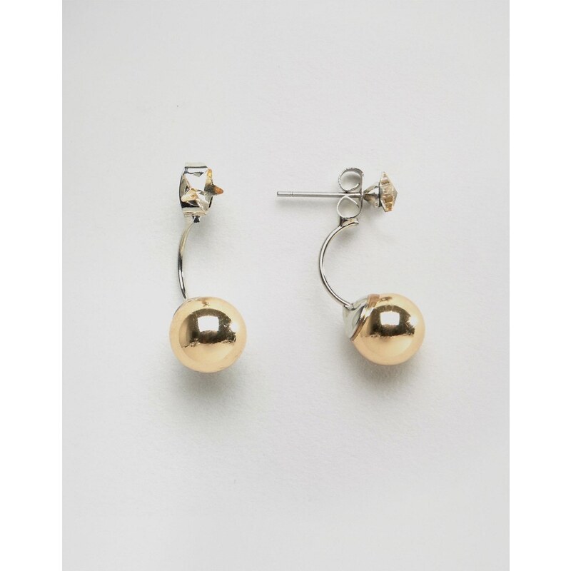 ASOS - Hübsche goldene Ohrringe mit Stern- und Kugeldesign - Cremeweiß