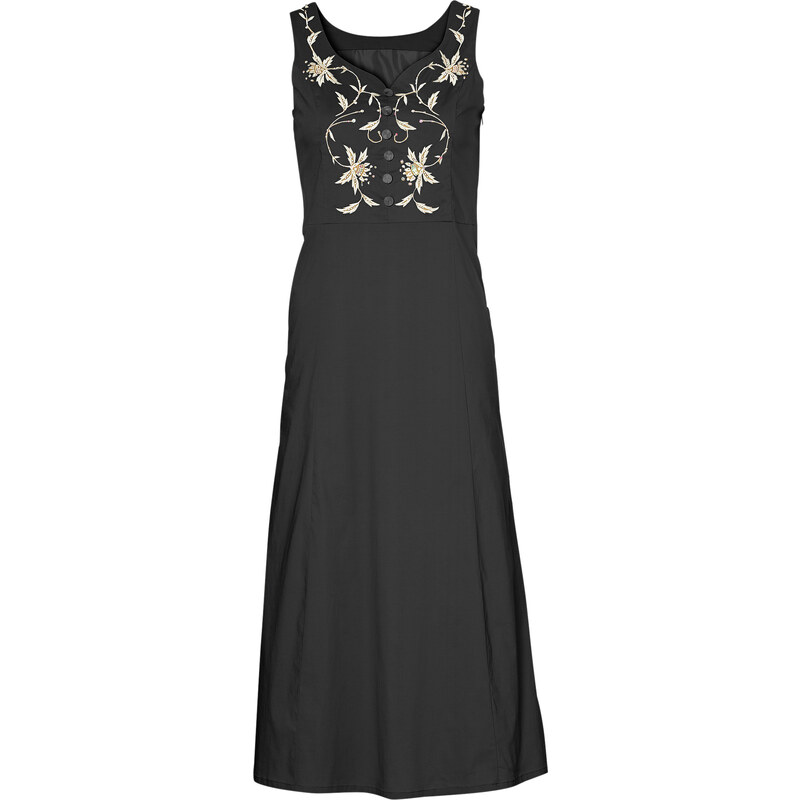 bpc selection Kleid mit Stickerei ohne Ärmel in schwarz von bonprix