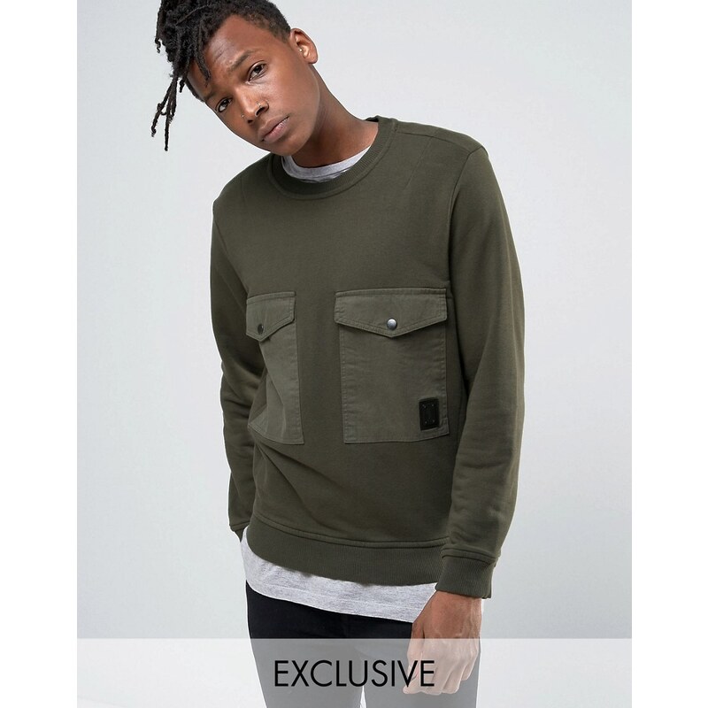 Religion - Sweatshirt mit übergroßen Taschen vorne - Grün