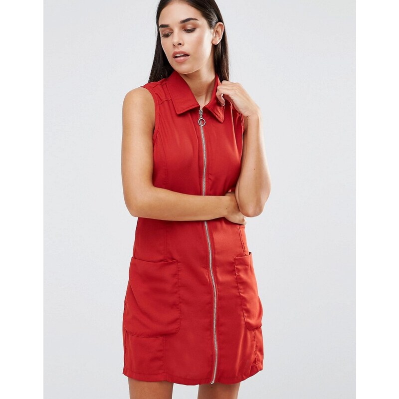AX Paris - Kleid mit Reißverschlusstasche - Rot