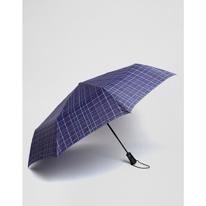 Fulton - Blauer Regenschirm mit Karomuster - Blau