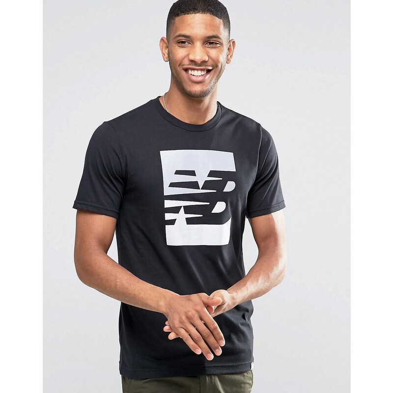 New Balance - MT63514_BK - Schwarzes T-Shirt mit Logo - Schwarz