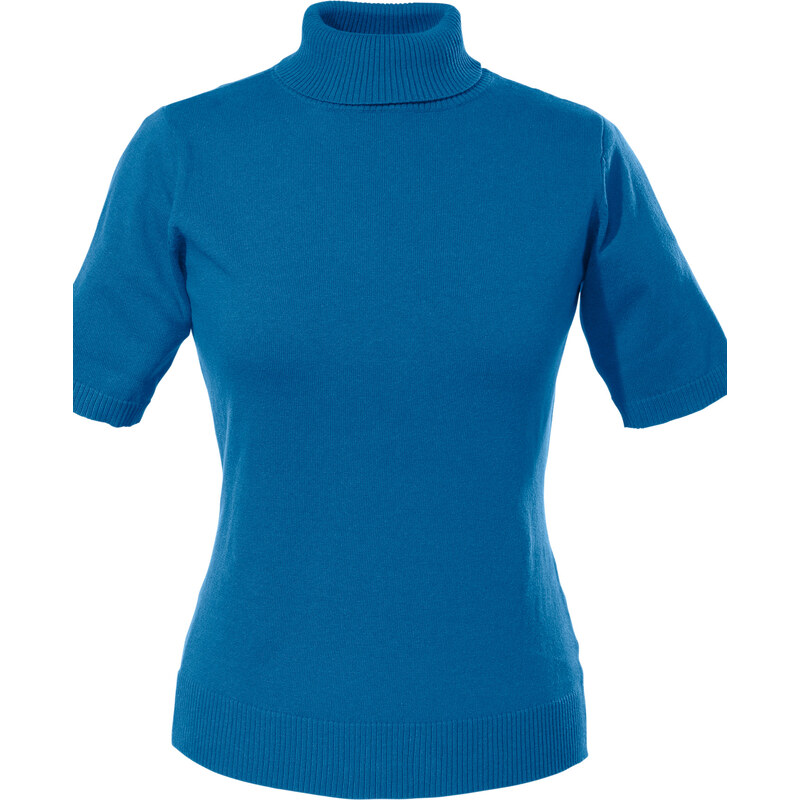 bpc selection Pullover kurzer Arm in blau (Rundhals) für Damen von bonprix