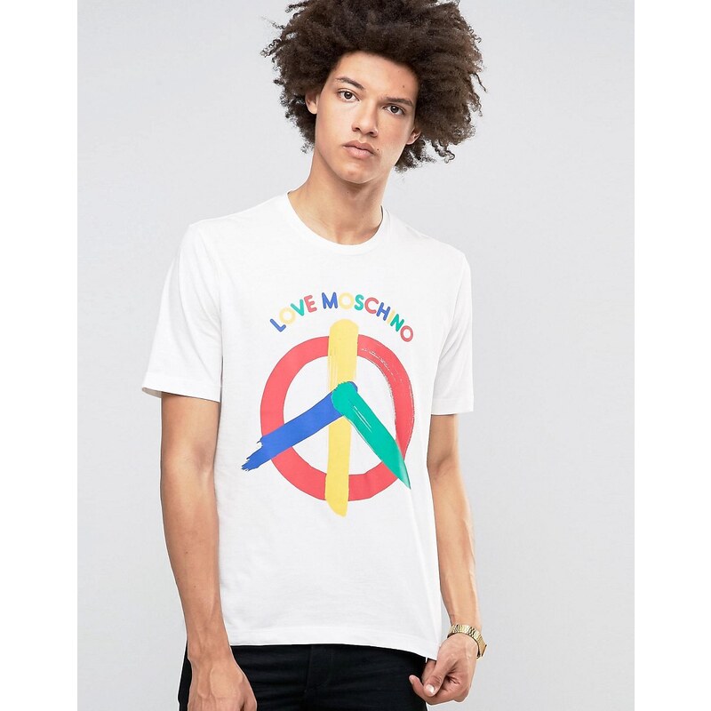 Love Moschino - Peace - T-Shirt - Weiß
