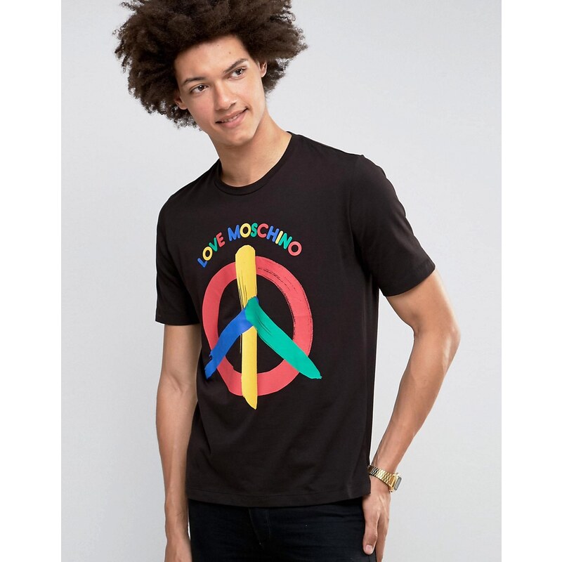 Love Moschino - Peace - T-Shirt - Schwarz