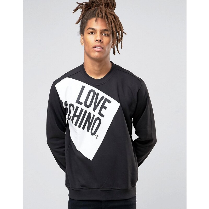 Love Moschino - Pullover mit seitlichem Logo - Schwarz
