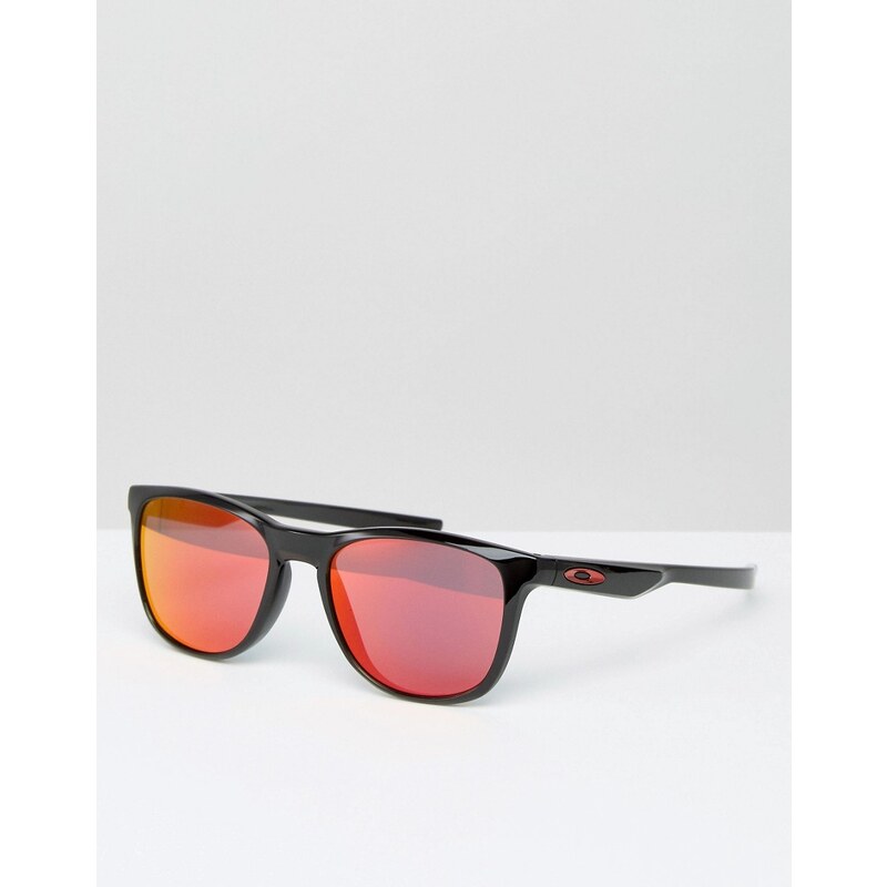 Oakley - Eckige Sonnenbrille mit verspiegelten Gläsern - Schwarz