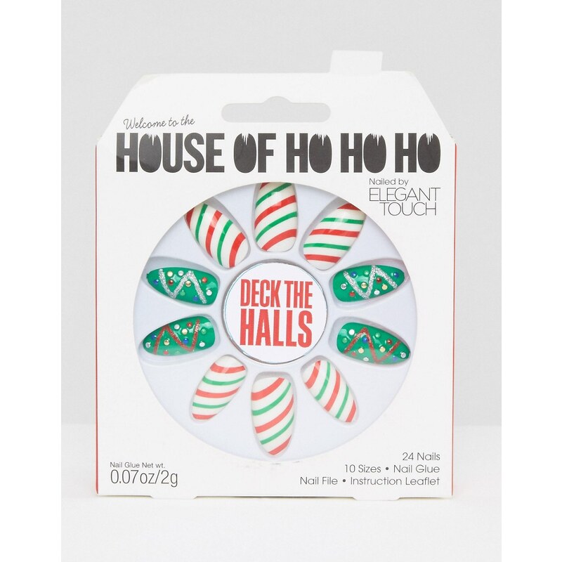 Elegant Touch - House of Ho Ho Ho - Deck The Halls - Kunstnägel - Mehrfarbig
