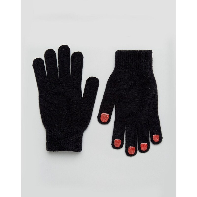 Monki - Handschuhe mit Tochscreen-Fingerspitzen - Schwarz