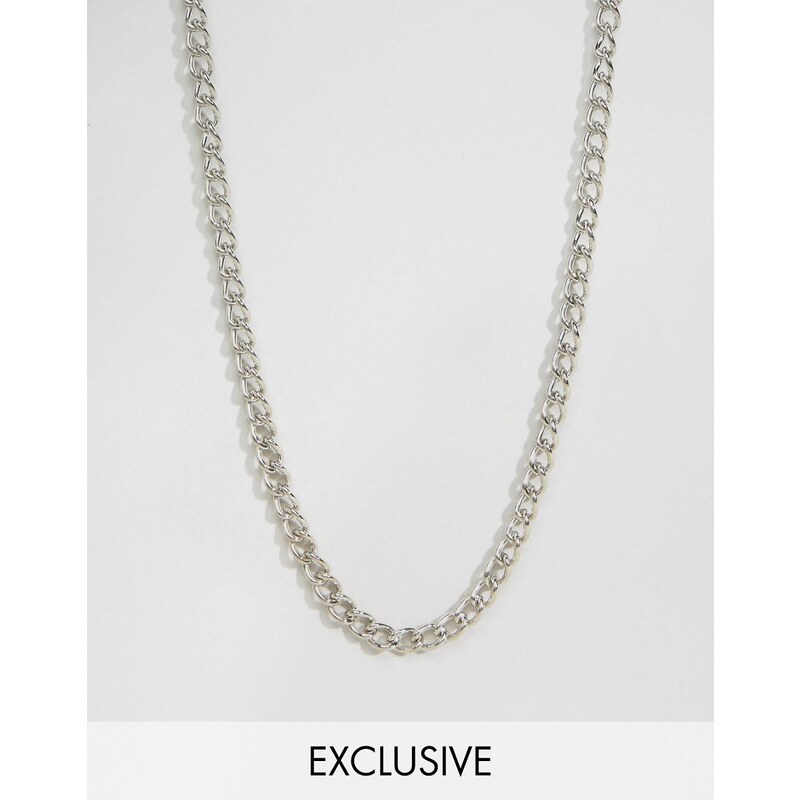 Reclaimed Vintage - Lange, silberne Halskette - Silber