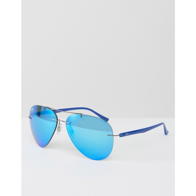 Ray-Ban - Randlose Pilotensonnenbrille in Blau - Blau
