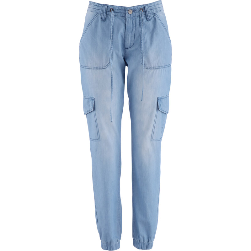 bpc bonprix collection Leichte Cargo-Jeans in weitem Schnitt in blau für Damen von bonprix