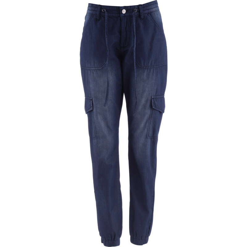 bpc bonprix collection Leichte Cargo-Jeans in weitem Schnitt in schwarz für Damen von bonprix