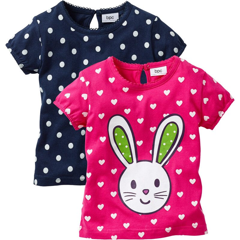 bpc bonprix collection Baby T-Shirt (2er-Pack) Bio-Baumwolle kurzer Arm in pink für Damen von bonprix