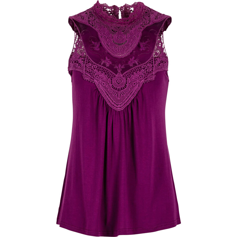 BODYFLIRT Shirtbluse ohne Ärmel in lila für Damen von bonprix