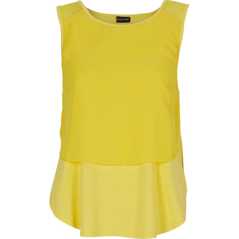BODYFLIRT Shirttop ohne Ärmel in gelb (Rundhals) für Damen von bonprix