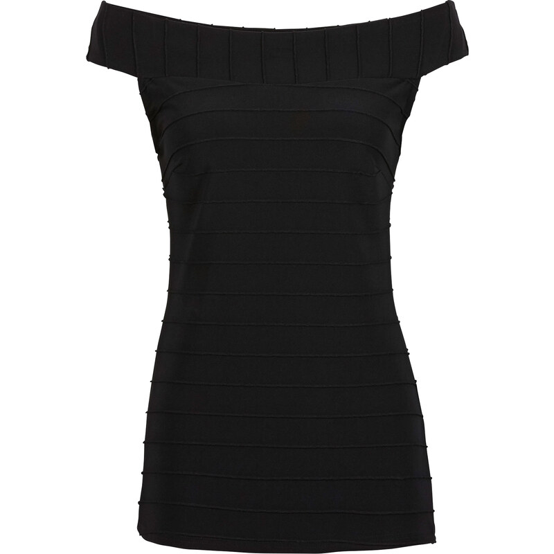 BODYFLIRT Shirt ohne Ärmel in schwarz (Carmen-Ausschnitt) für Damen von bonprix