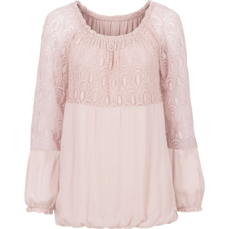 BODYFLIRT Shirt-Bluse langarm in rosa für Damen von bonprix