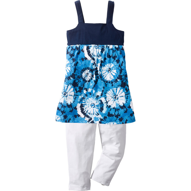 bpc bonprix collection Kleid + 3/4-Leggings (2-tlg. Set) ohne Ärmel in blau für Mädchen von bonprix