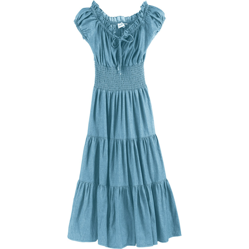 John Baner JEANSWEAR Sommerkleid/Sommerkleid kurzer Arm in blau von bonprix