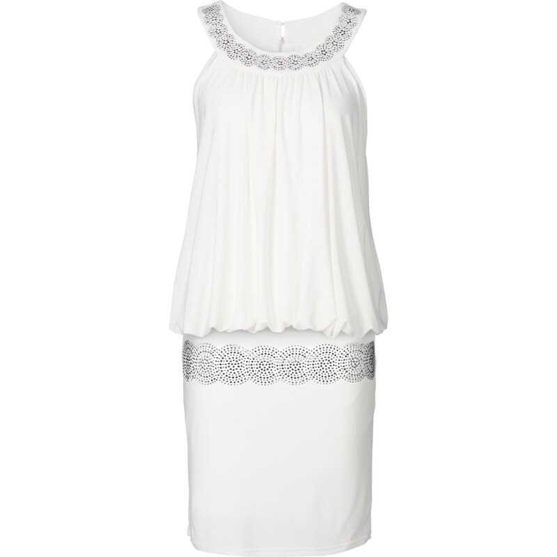 BODYFLIRT Cocktail-Kleid in weiß von bonprix