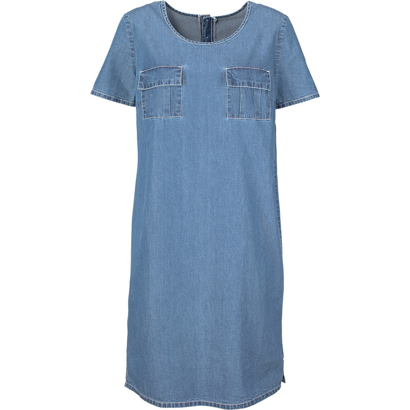 John Baner JEANSWEAR Jeanskleid mit kurzen Ärmeln/Sommerkleid kurzer Arm in blau von bonprix