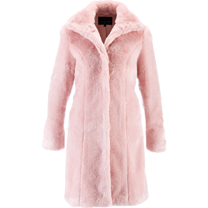 bpc selection Fellimitat-Mantel mit Hakenschließe langarm in rosa für Damen von bonprix