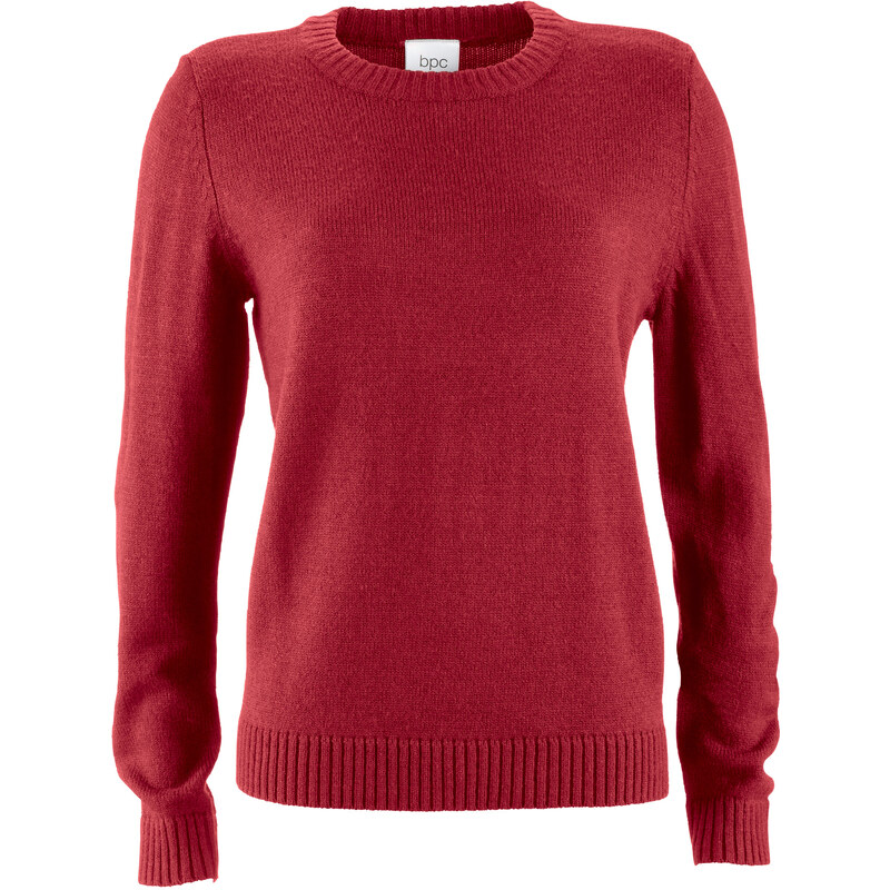 bpc bonprix collection Rundhals-Pullover langarm in rot für Damen von bonprix