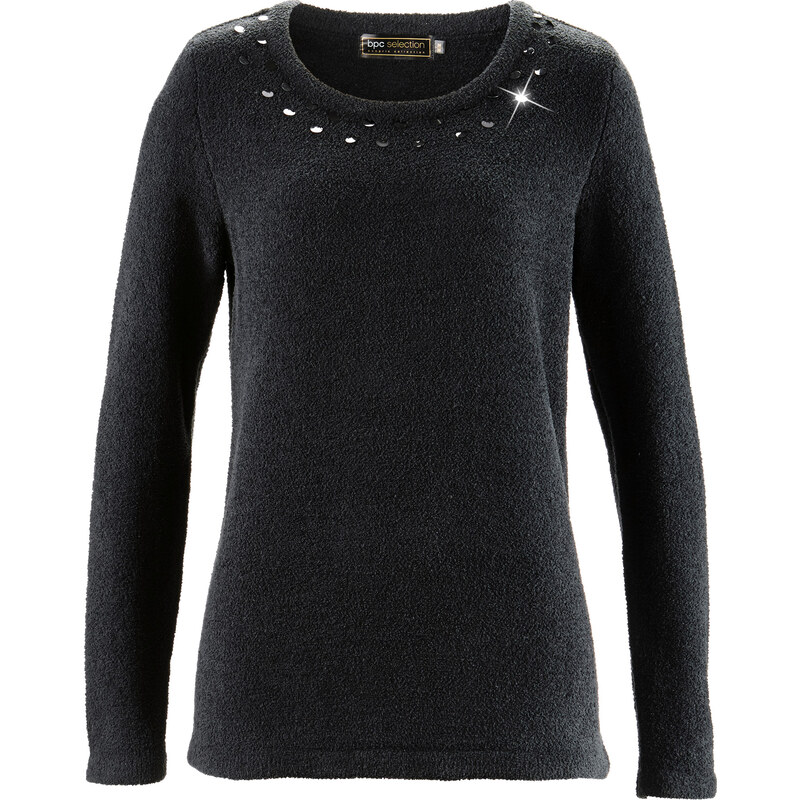 bpc selection Pullover langarm in schwarz (Rundhals) für Damen von bonprix