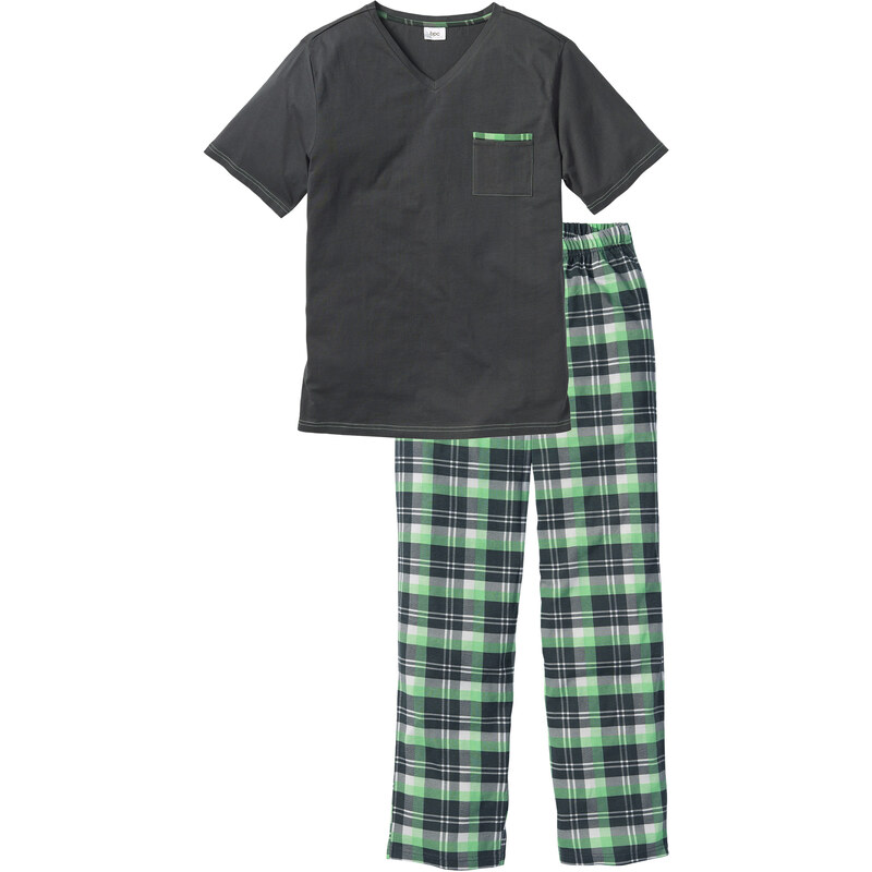 bpc bonprix collection Pyjama kurzer Arm in grau für Herren von bonprix