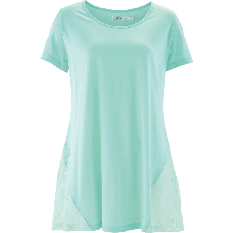 bpc bonprix collection Zipfel-Shirt mit Spitze, Halbarm in grün für Damen von bonprix