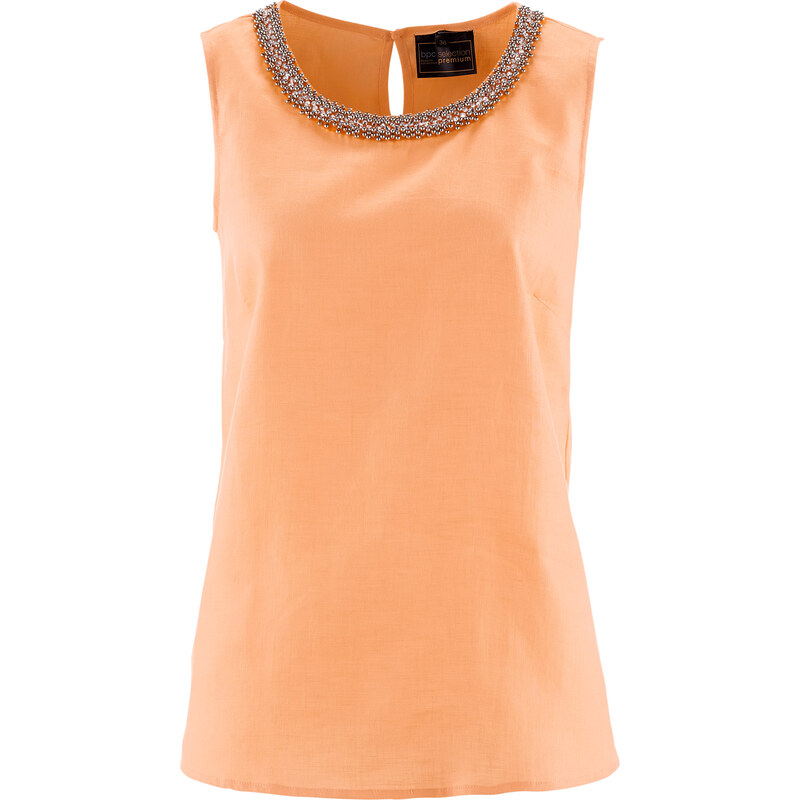 bpc selection premium Premium Blusen-Top aus Leinen ohne Ärmel in orange von bonprix
