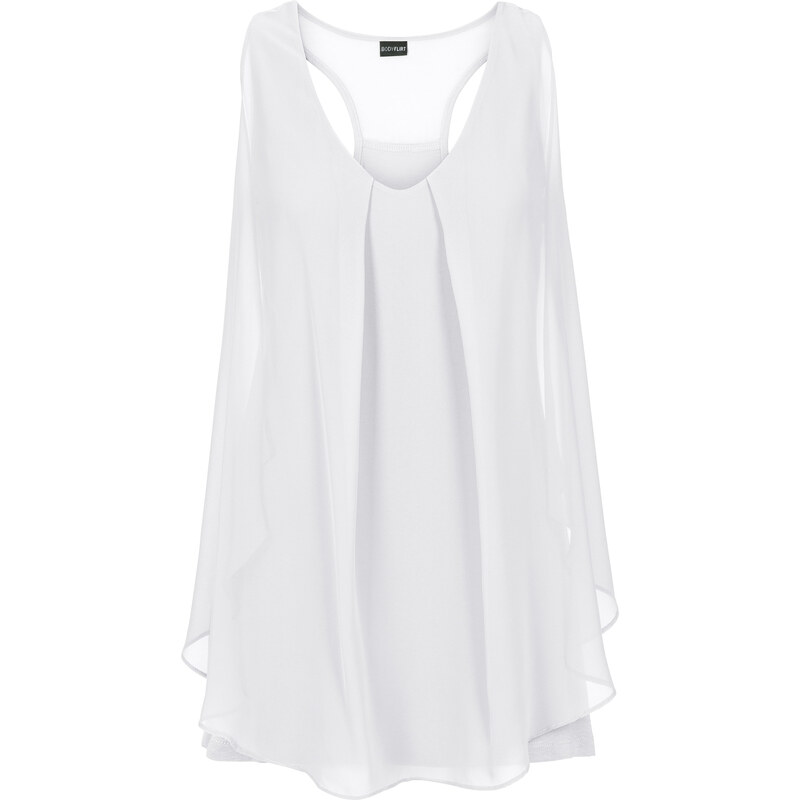 BODYFLIRT boutique Top mit Volant in weiß für Damen von bonprix