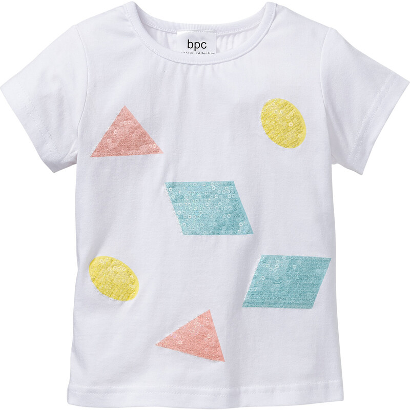 bpc bonprix collection T-Shirt mit Pailletten kurzer Arm in weiß für Mädchen von bonprix