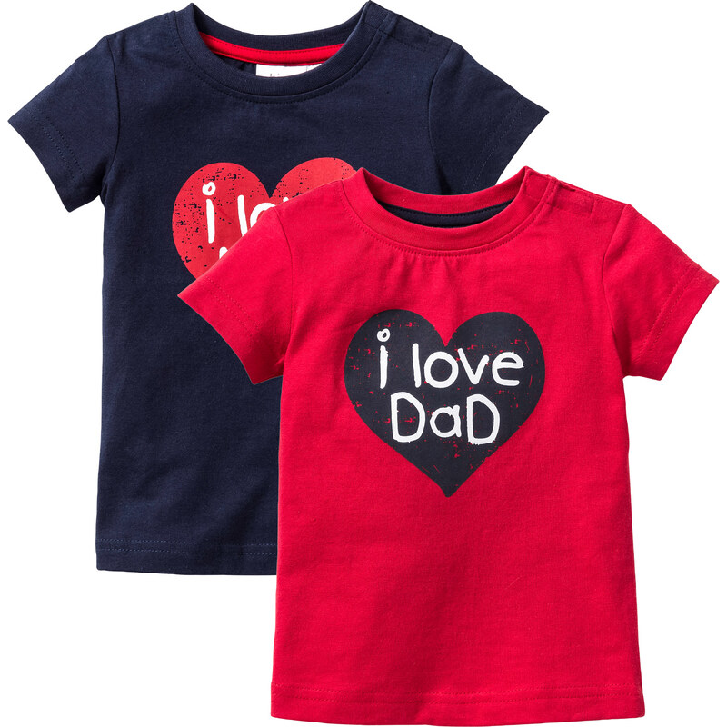 bpc bonprix collection Baby-T-Shirt (2er-Pack) Bio-Baumwolle kurzer Arm in rot für Damen von bonprix