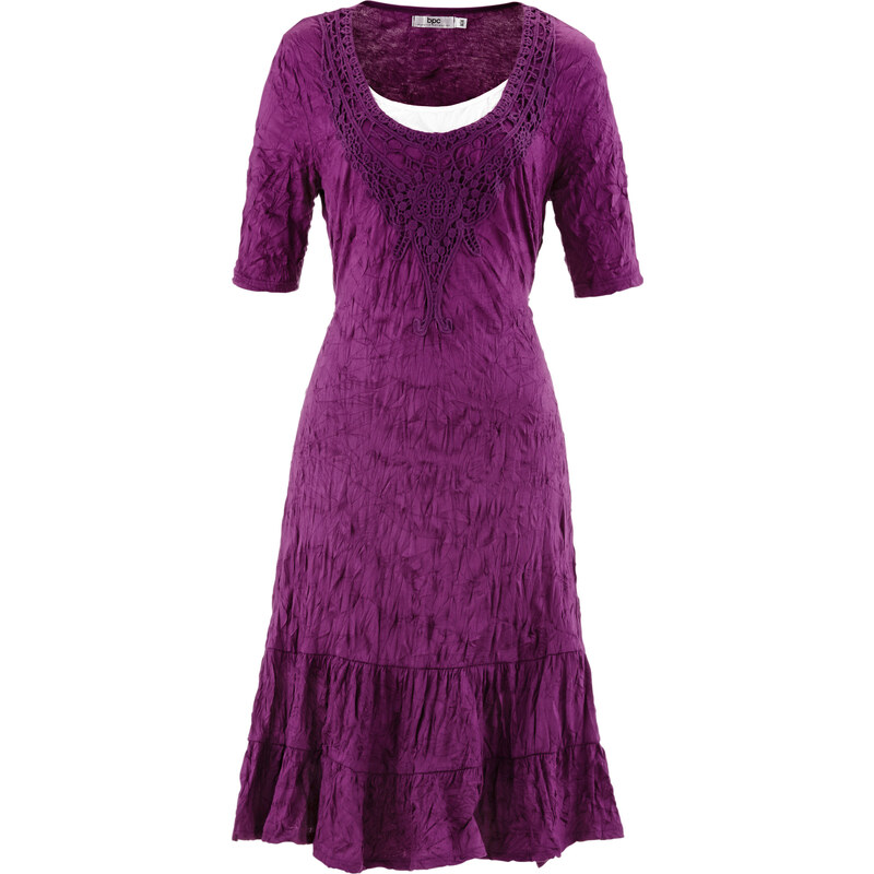 bpc bonprix collection 2-in-1-Halbarm-Kleid mit Crash-Effekt/Sommerkleid in lila von bonprix