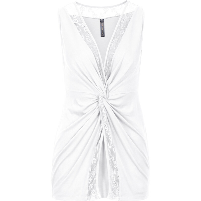 BODYFLIRT boutique Shirt ohne Ärmel in weiß für Damen von bonprix