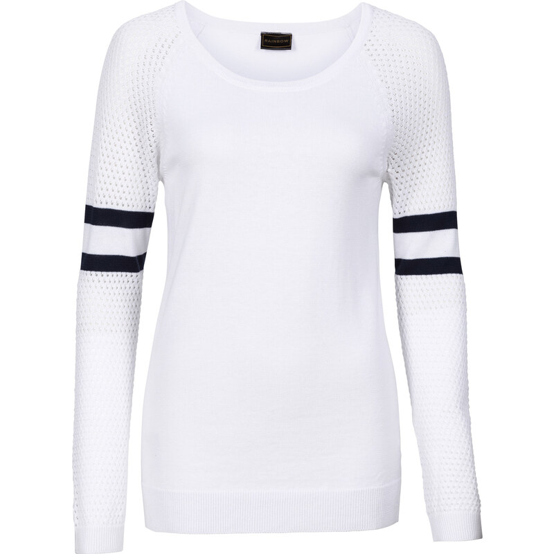 BODYFLIRT boutique Pullover langarm in weiß für Damen von bonprix