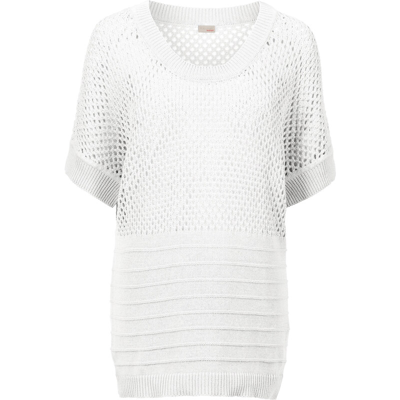 BODYFLIRT boutique Lochpullover in weiß für Damen von bonprix