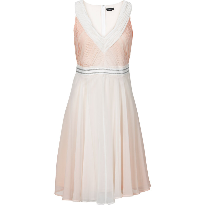 BODYFLIRT Kleid mit Farbverlauf in weiß von bonprix