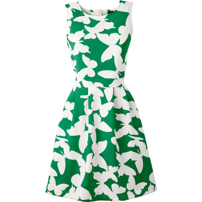 BODYFLIRT boutique Kleid in Scubaoptik ohne Ärmel in grün von bonprix